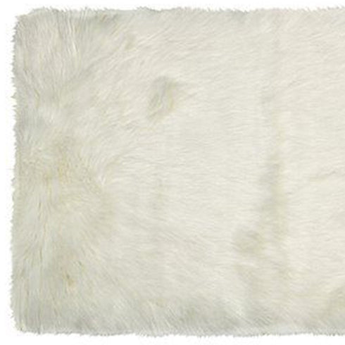 2' X 3' Black Faux Sheepskin Animal Print Washable Area Rug